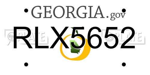 RLX5652 Georgia License Plate