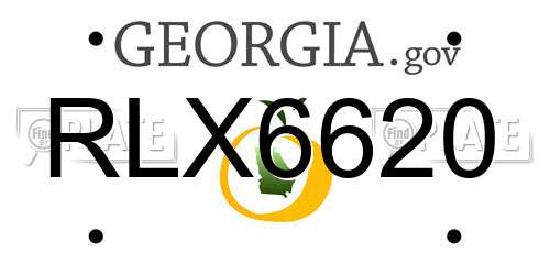 RLX6620 Georgia License Plate