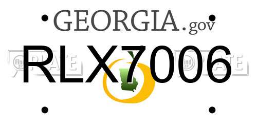 RLX7006 Georgia License Plate