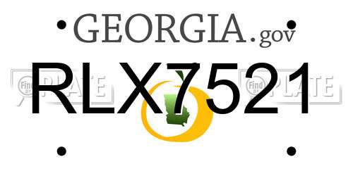 RLX7521 Georgia License Plate