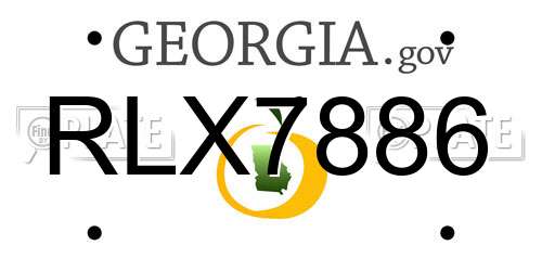 RLX7886 Georgia License Plate