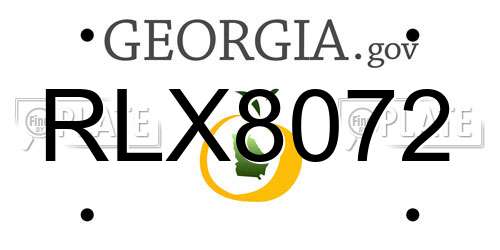 RLX8072 Georgia License Plate