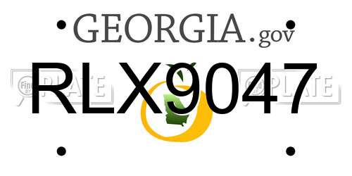 RLX9047 Georgia License Plate
