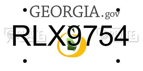 RLX9754 Georgia License Plate