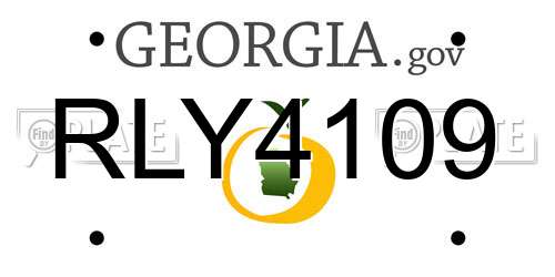 RLY4109 Georgia License Plate