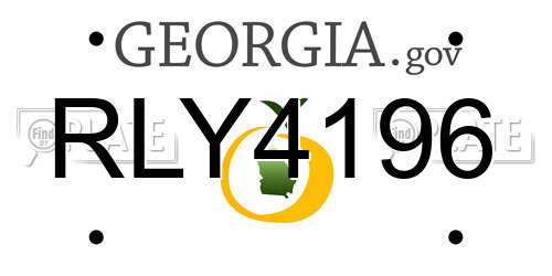 RLY4196 Georgia License Plate