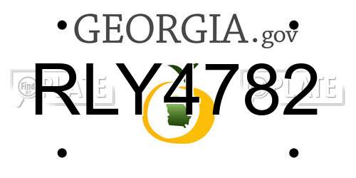 RLY4782 Georgia License Plate