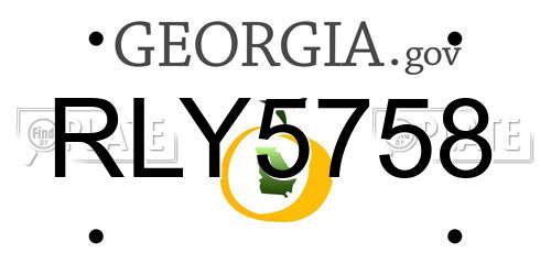 RLY5758 Georgia License Plate