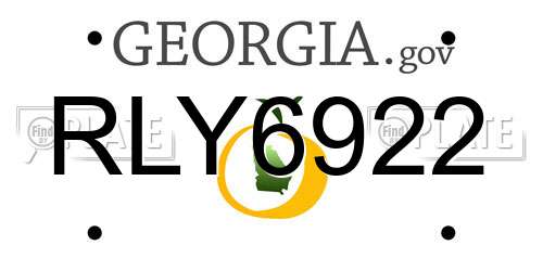 RLY6922 Georgia License Plate