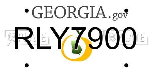 RLY7900 Georgia License Plate