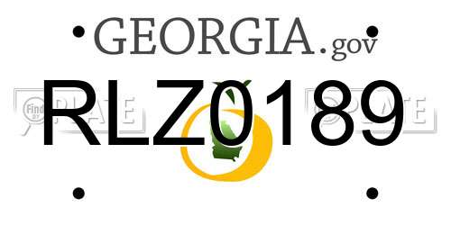 RLZ0189 Georgia License Plate