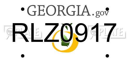 RLZ0917 Georgia License Plate