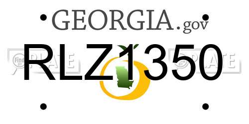 RLZ1350 Georgia License Plate