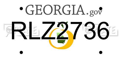 RLZ2736 Georgia License Plate