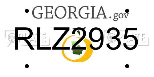RLZ2935 Georgia License Plate