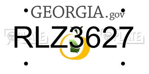 RLZ3627 Georgia License Plate