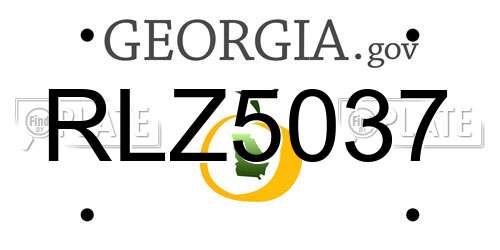 RLZ5037 Georgia License Plate