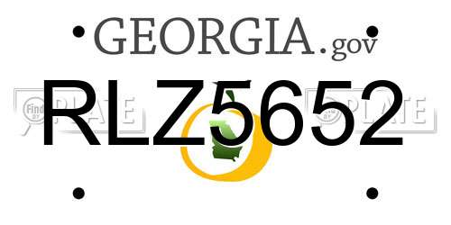 RLZ5652 Georgia License Plate