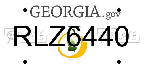 RLZ6440 Georgia License Plate