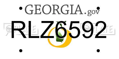 RLZ6592 Georgia License Plate