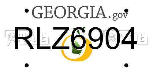 RLZ6904 Georgia License Plate
