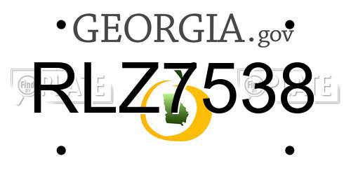 RLZ7538 Georgia License Plate