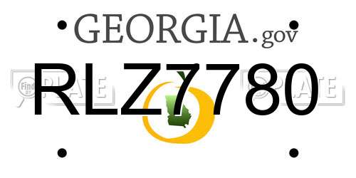 RLZ7780 Georgia License Plate