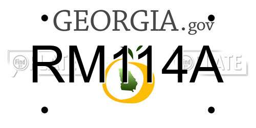 RM114A Georgia License Plate