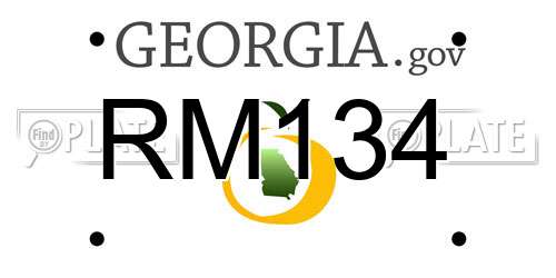 RM134 Georgia License Plate