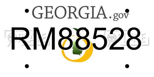 RM88528 Georgia License Plate