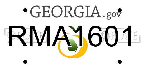 RMA1601 Georgia License Plate