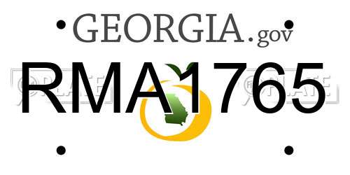 RMA1765 Georgia License Plate