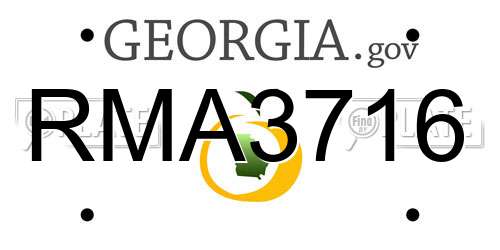 RMA3716 Georgia License Plate