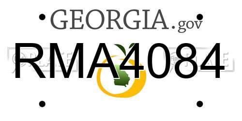 RMA4084 Georgia License Plate