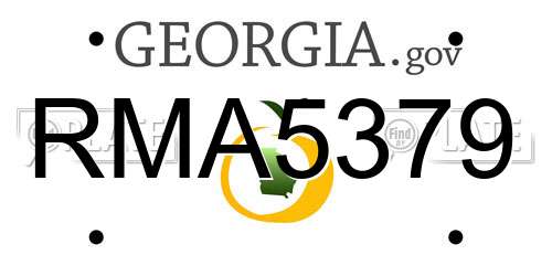 RMA5379 Georgia License Plate