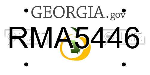 RMA5446 Georgia License Plate