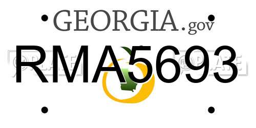 RMA5693 Georgia License Plate