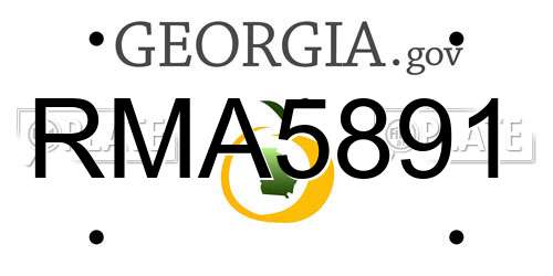 RMA5891 Georgia License Plate
