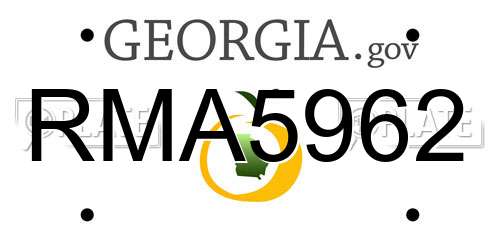 RMA5962 Georgia License Plate