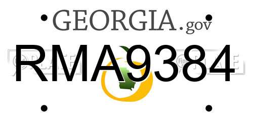 RMA9384 Georgia License Plate