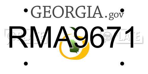 RMA9671 Georgia License Plate