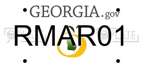 RMAR01 Georgia License Plate