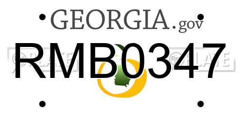 RMB0347 Georgia License Plate