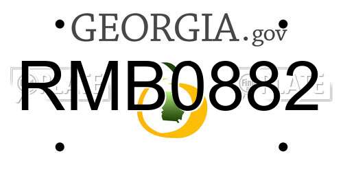 RMB0882 Georgia License Plate