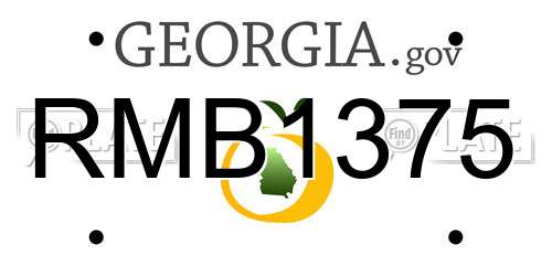 RMB1375 Georgia License Plate