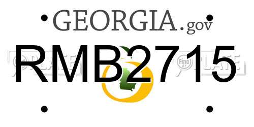 RMB2715 Georgia License Plate