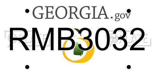 RMB3032 Georgia License Plate