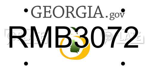RMB3072 Georgia License Plate
