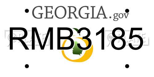 RMB3185 Georgia License Plate