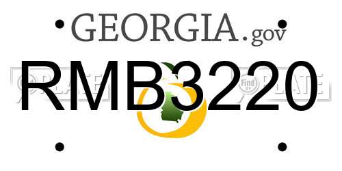 RMB3220 Georgia License Plate